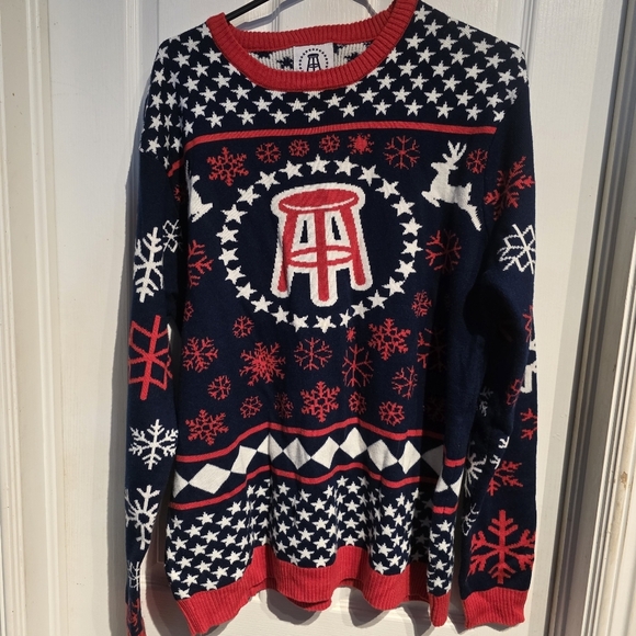 Barstool Other - Men's Barstool Sports Navy and Red Holiday‎ Christmas Sweater